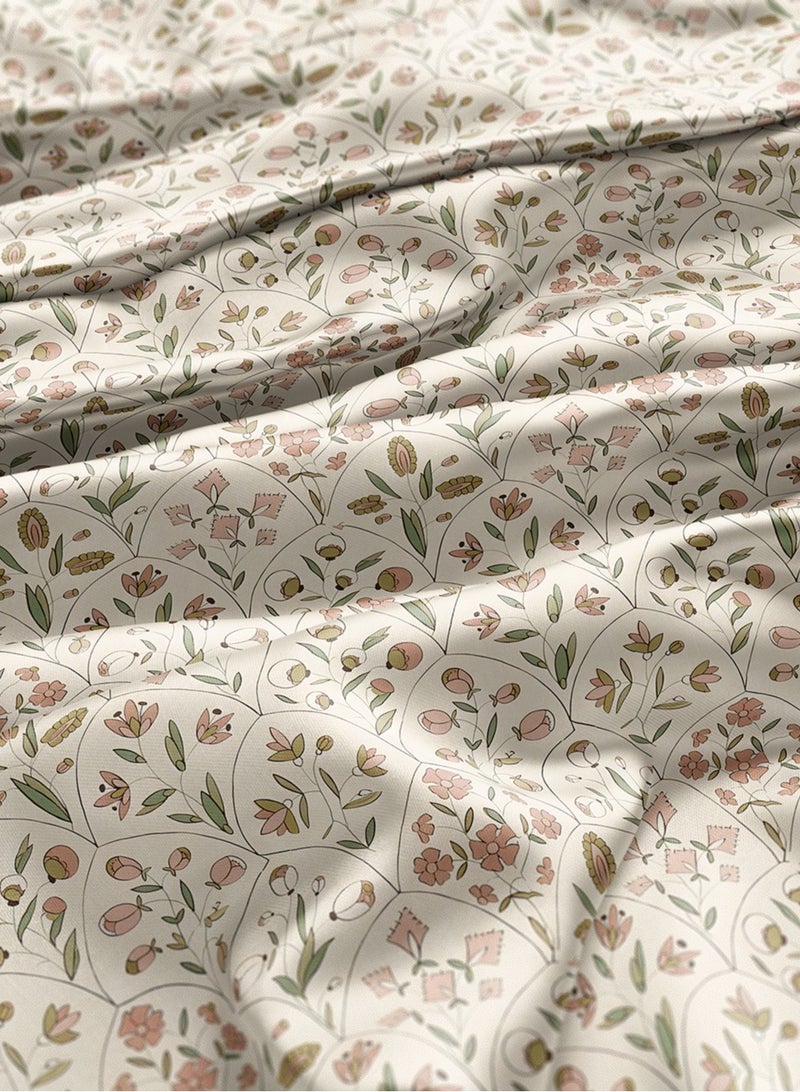 فيلاتو Ø¬Ù„Ø§Ø¨ÙŠØ© Ù…Ø®ÙˆÙŠØ± Ø¨ØªØµÙ…ÙŠÙ… Ø²Ù‡ÙˆØ± Ø¨Ø§Ù„Ù„ÙˆÙ† Ø§Ù„Ø¨ÙŠØ¬ ÙˆØ§Ù„ÙˆØ±Ø¯ÙŠ Ù…Ù† Ù‚Ù…Ø§Ø´ Ø­Ø±ÙŠØ± Ø§Ù„Ù„ÙŠÙ„ Ø¹Ø±Ø§Ù…Ù†ÙŠ Ø¨Ø§Ù„ÙŠØ§Ø±Ø¯Ø©ØŒ Ø¹Ø±Ø¶ 58 Ø¨ÙˆØµØ© - Image 3