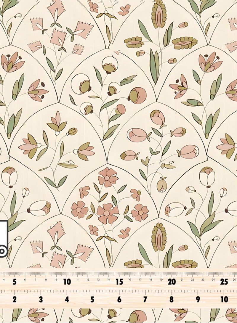 فيلاتو Ø¬Ù„Ø§Ø¨ÙŠØ© Ù…Ø®ÙˆÙŠØ± Ø¨ØªØµÙ…ÙŠÙ… Ø²Ù‡ÙˆØ± Ø¨Ø§Ù„Ù„ÙˆÙ† Ø§Ù„Ø¨ÙŠØ¬ ÙˆØ§Ù„ÙˆØ±Ø¯ÙŠ Ù…Ù† Ù‚Ù…Ø§Ø´ Ø­Ø±ÙŠØ± Ø§Ù„Ù„ÙŠÙ„ Ø¹Ø±Ø§Ù…Ù†ÙŠ Ø¨Ø§Ù„ÙŠØ§Ø±Ø¯Ø©ØŒ Ø¹Ø±Ø¶ 58 Ø¨ÙˆØµØ© - Image 4