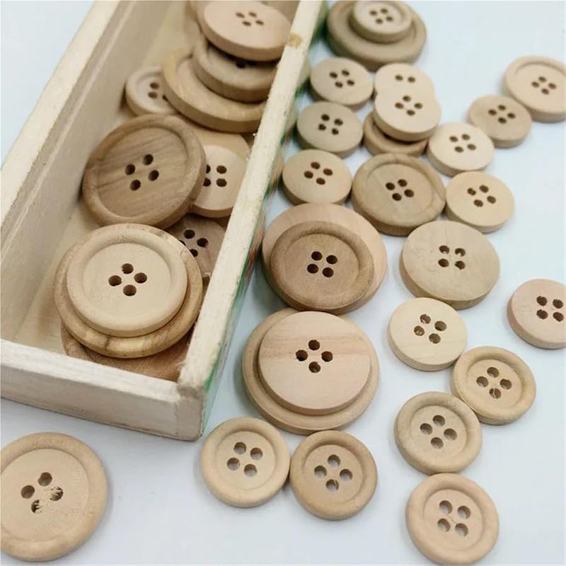 Natural Color Round 4 Hole Sewing Buttons 300pcs 20mm For Shirts Clothes And Crafts Decorations - Image 3
