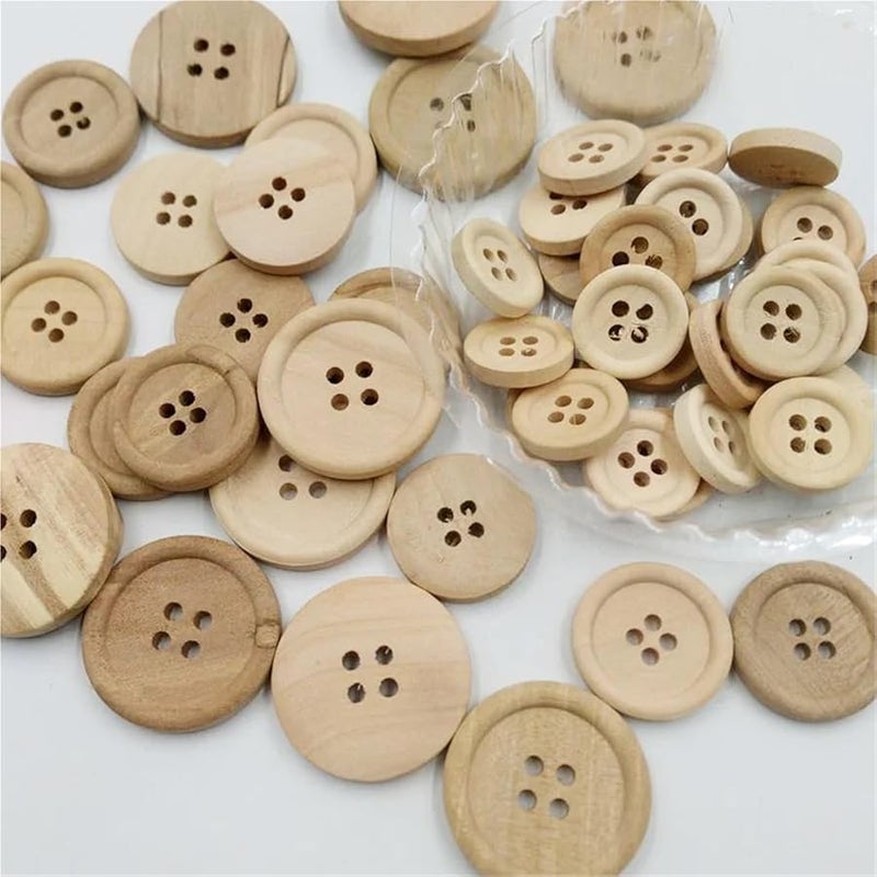 Natural Color Round 4 Hole Sewing Buttons 300pcs 20mm For Shirts Clothes And Crafts Decorations - Image 4