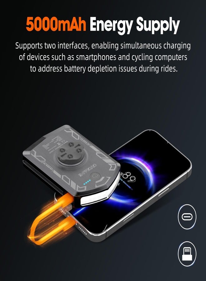 Cyclami Bike Light for Night Daytime Riding Compatible with Garmin Bike Computer 120 Lumen USB C Rechargeable Bike Headlight 5 Modes 5000mAh IPX6 Waterproof Bicycle Lights for Road Urban Biking - Image 3