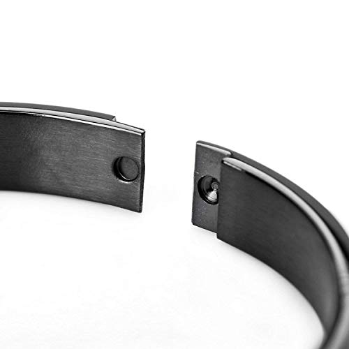 MEENAZ Black Kada Bracelet for Men, Boys, Brother, Boyfriend - Stainless Steel Open Bracelet - Fashion Jewelry Birthday Gift - Image 4