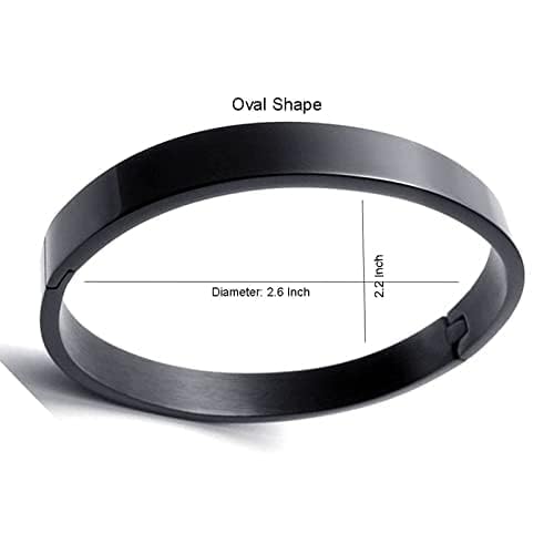 MEENAZ Black Kada Bracelet for Men, Boys, Brother, Boyfriend - Stainless Steel Open Bracelet - Fashion Jewelry Birthday Gift - Image 5