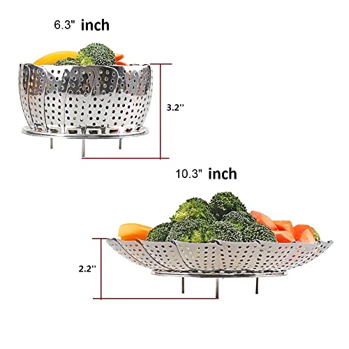 SYGA Stainless Steel Vegetable Steamer Basket/Insert for Pots, Pans, Crock Pots & More. 6.3" to 10.3" - Image 5