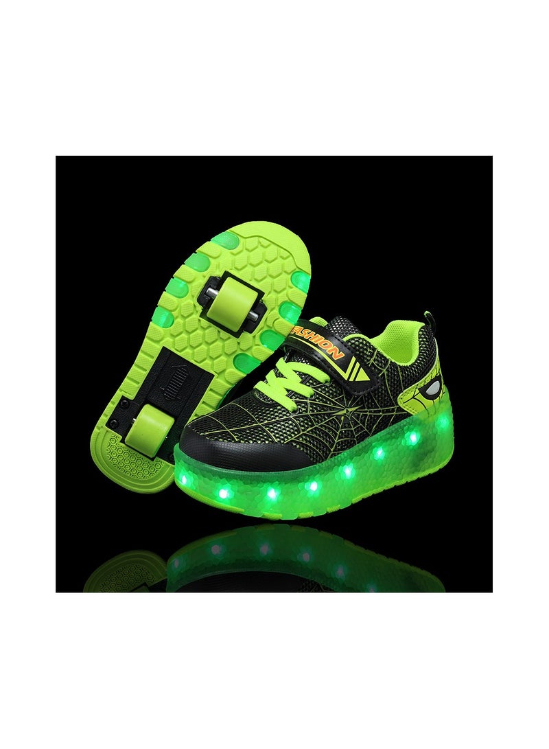 Loquat Breathability Roller Shoes USB Charge Girls Boys Sneakers with Wheels LED Roller Skates Shoes Multicolour - Image 1