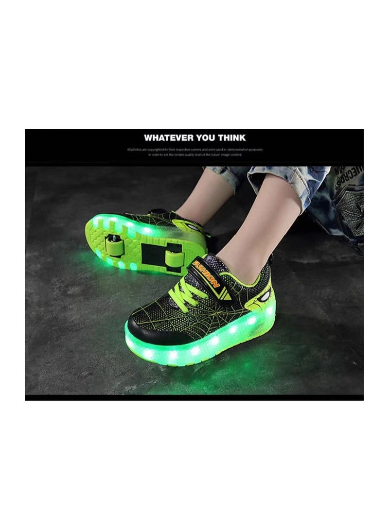 Loquat Breathability Roller Shoes USB Charge Girls Boys Sneakers with Wheels LED Roller Skates Shoes Multicolour - Image 2