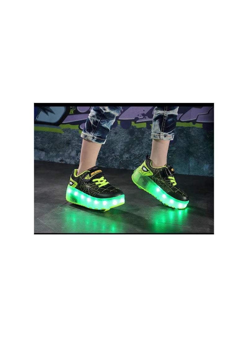 Loquat Breathability Roller Shoes USB Charge Girls Boys Sneakers with Wheels LED Roller Skates Shoes Multicolour - Image 3