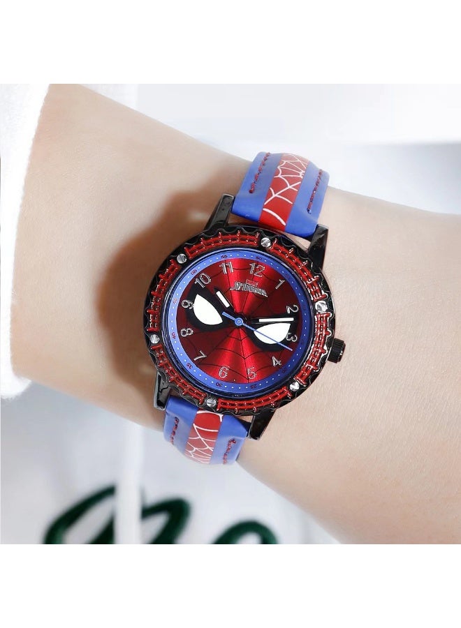 Marvel Spider-Man Classics Marvel Spider-Man Kids Analog Watch - Red & Blue Leather Strap Cartoon Wristwatch for Boys - Image 5
