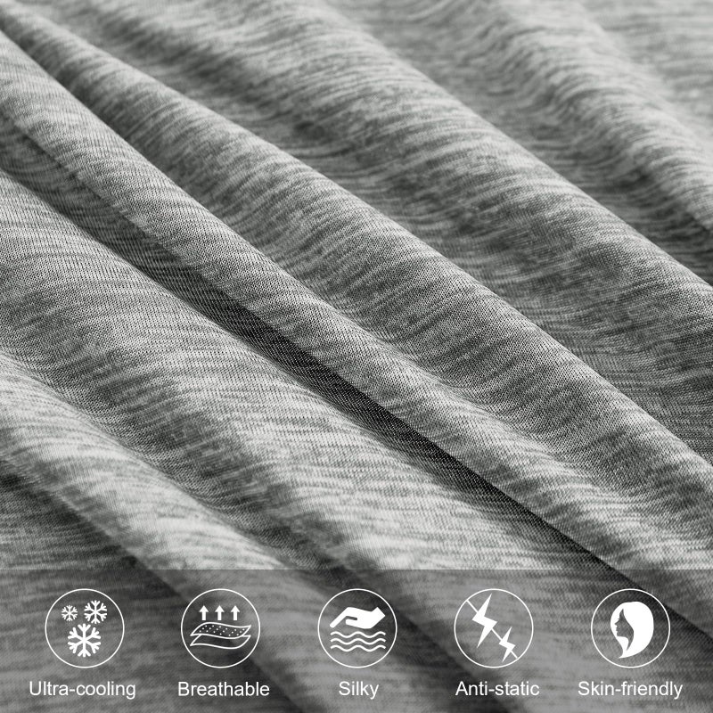 Elegear Cooling Pillow Cases for Hot Sleepers, Japanese Q-Max 0.45 Cooling Pillowcases, Both Sides[Cooling/Cotton], Breathable Soft Pillowcase for Hair and Skin, Set of 2-Gray (Queen (20'' x 30'')) - Image 5