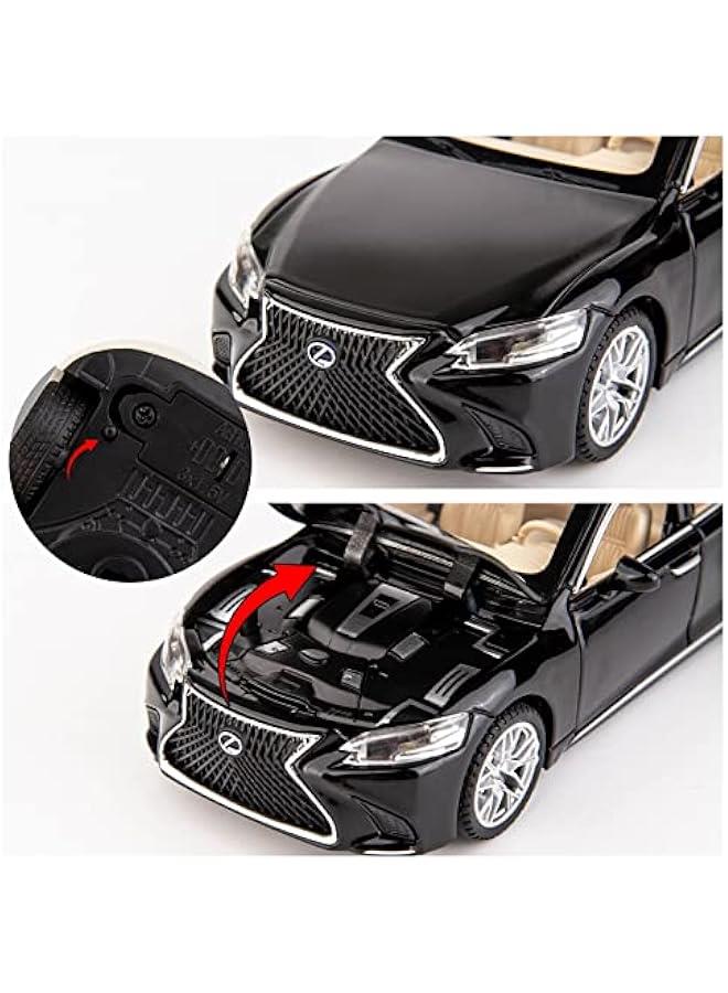 OCTOBER 1/32 Compatible for Lexus Ls500h Model Car, Zinc Alloy Pull Back Toy car with Sound and Light for Kids Boy Girl Gift(Black)  - Image 5