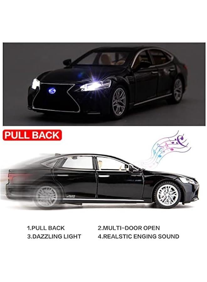 OCTOBER 1/32 Compatible for Lexus Ls500h Model Car, Zinc Alloy Pull Back Toy car with Sound and Light for Kids Boy Girl Gift(Black)  - Image 2