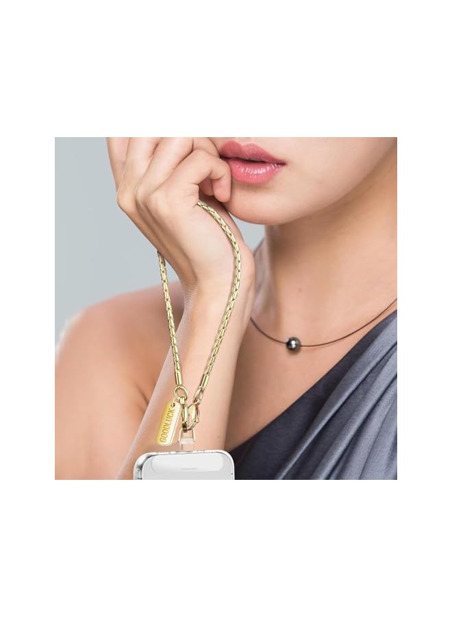 Green Tiger Phone Wrist Strap Metal Phone Chain Wristlet Strap Detachable iPhone Lanyard Wrist with Stainless Steel Tether Tab iPhone Charm strap For Women girls Shopping Traveling Party Walking, One Size - Image 2