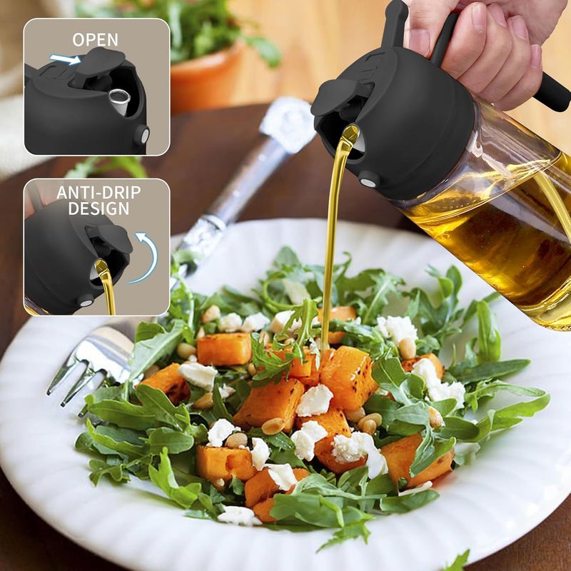 SweeHo Oil Sprayer for Cooking, 2 In 1 Oil Dispenser and Oil Sprayer (Black) - Image 3