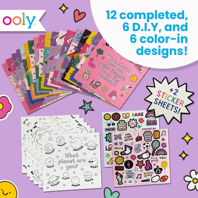 Ooly DIY Paper Kit, 24 Fortune Teller Designs & Stickers, Kit Includes 12 Completed, 6 Blank and 6 Color-in Folding Fortune Teller, Activity Gifts for Kids - Image 5