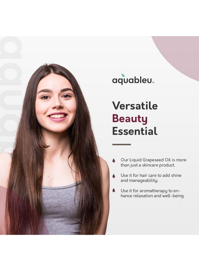 Aquableu Premium Grapeseed Oil - 100% Pure and All-Natural - Hydrating and Silky Smooth - Moisturing, for Clean and Healthy Skin, and Strong Hair - Cold Pressed - 8 oz - Image 4