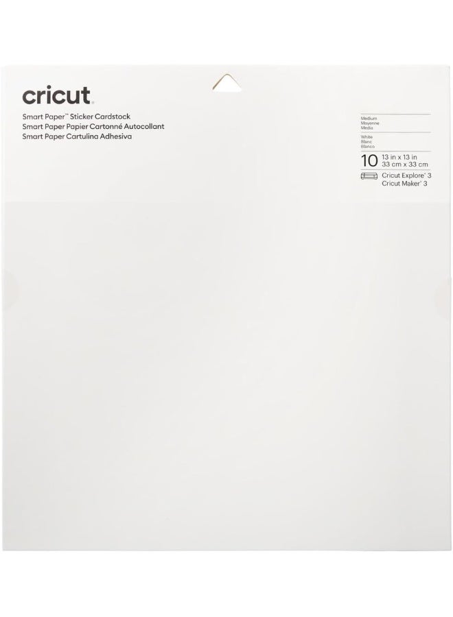 Cricut Smart Sticker Cardstock 33x33 Cm 10 Sheets White - Image 1