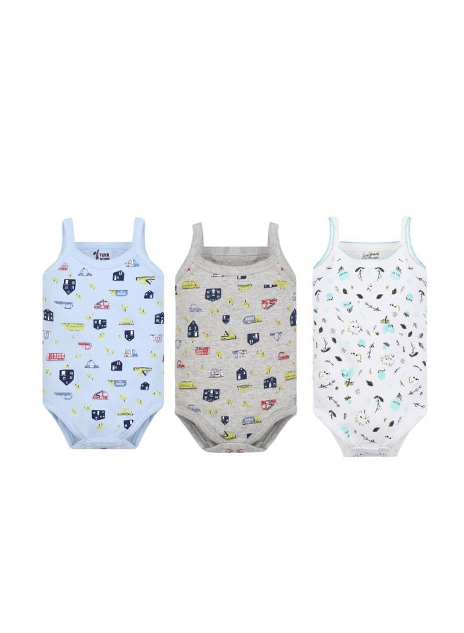 فاني باني® سالوبيت اولادي حمالة رفيعة  (كباسين) مطبوع عرض من 3 قطع - Image 1