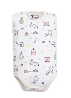 Funny Bunny Sleeveless Printed Onesies  Bundle Of 3 Onesies  - Image 3