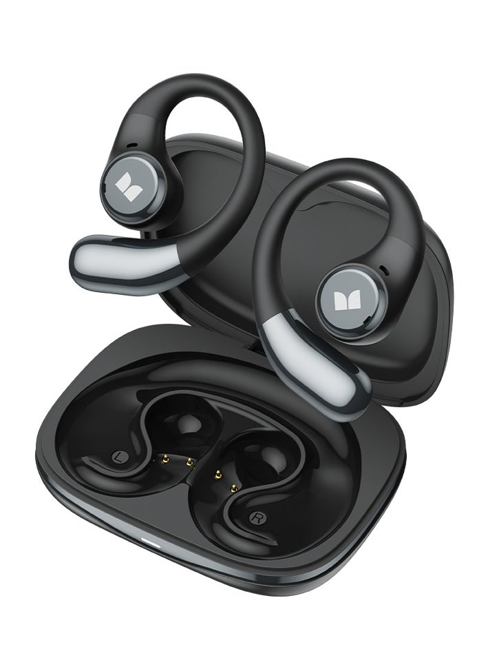 Monster Monster Open Ear AC336 Headphones, Bluetooth 5.3 Wireless Headphones, Stereo Sound, Extra Long Play Time, Clear Calls, Stylish Swivel Case with Lanyard, Sweat-Proof Open Earphones Wireless Earbuds  - Image 1