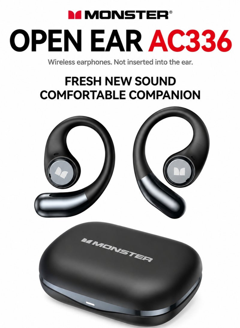 Monster Open Ear AC336 Wireless Earbuds, Bluetooth 5.3, Open-Ear Ear-Hook Design, Stereo Sound, Up to 10H Playtime, IPX7 Waterproof, Clear Calls - Image 1