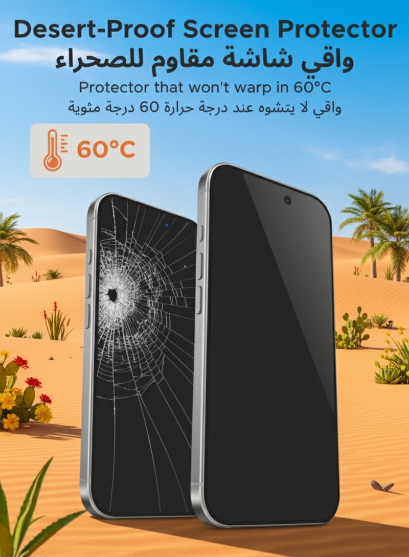 Privacy Crystal View 9H Steve Tempered Glass Screen Protector for iPhone 17 – 1 Pack, Anti-Spy, Ultra-Thin, Scratch Resistant, Anti-Fingerprint, Bubble-Free, 3D Full Curved Glass - Image 2