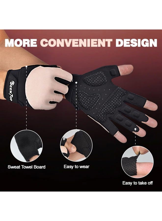 Seektop Breathable Workout Gloves for Women & Men, Thick Padded Weight Lifting Gloves, Full Palm Protection, Excellent Grip for Gym Fitness and Training, Exercise, Cycling - Image 3