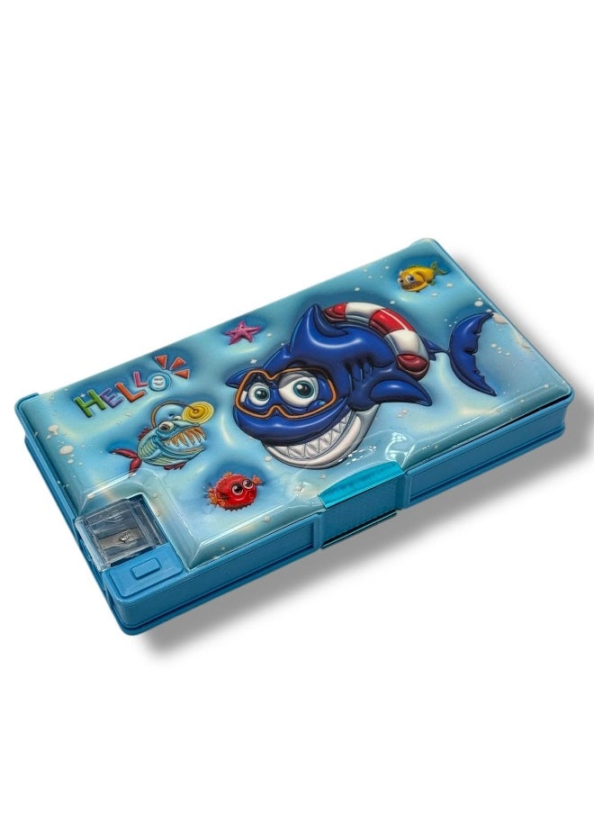 QSHOP 3D Cartoon Pencil Case Cute Cartoon Pencil Organizer Box for Boys with Multifunctional Sharpener for Kids Girls  - Image 1