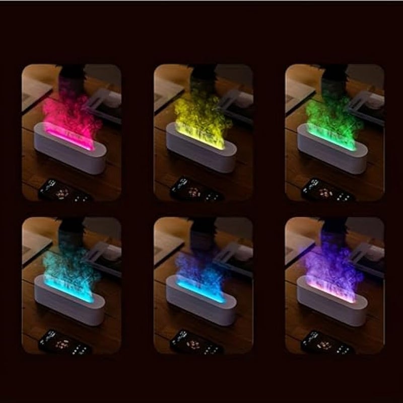 Flame Diffuser, Aromatherapy Essential Oil Diffuser, Timer Off Flame Humidifier, 150ml Capacity, for Yoga, Home, Office, School (Color: White) - Image 5