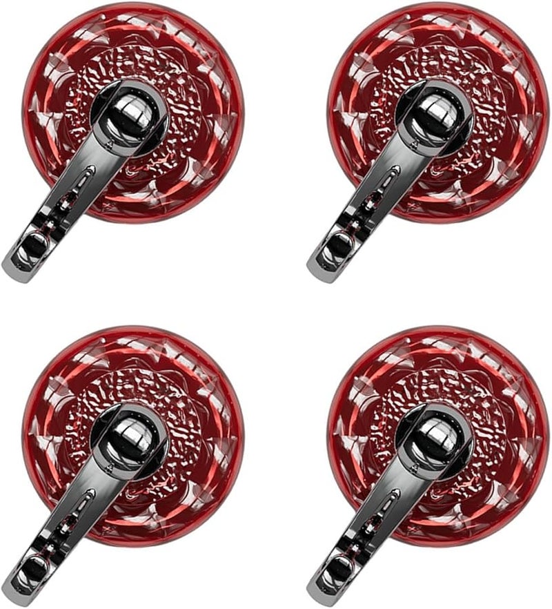 شفاف أحمر عتيق تموجات مصاصة شماعات 4 قطع متعددة الوظائف مطبخ حمام منظِّم - Image 2