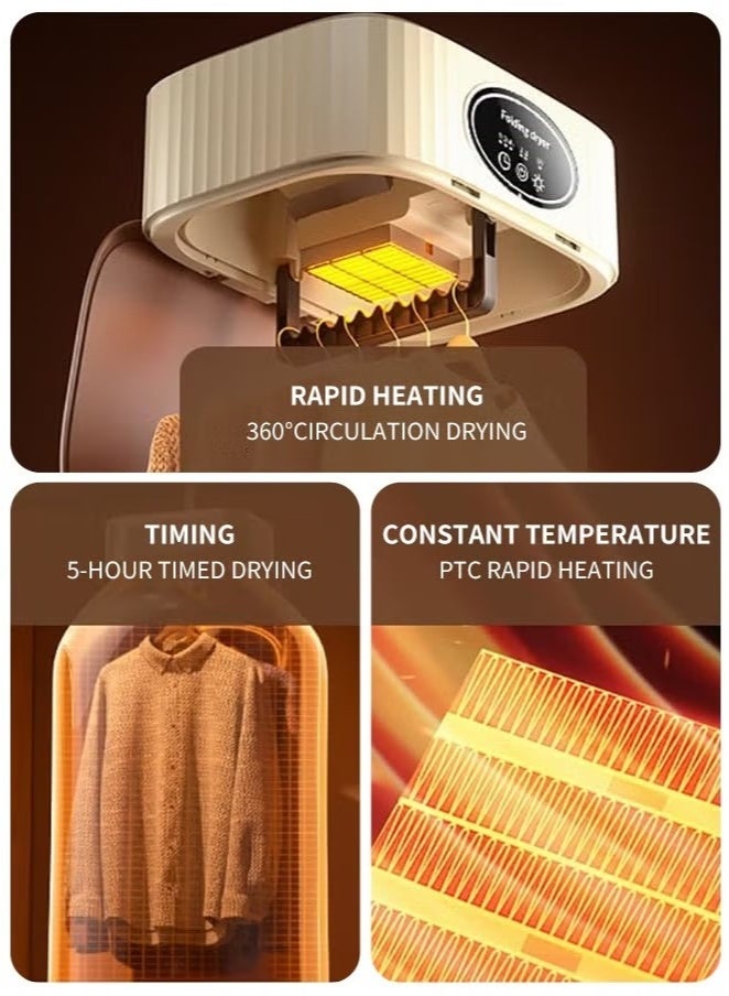Portable Laundry Dryer, Multifunctional Electric Dryer Machine, Mini Clothes Dryer with Dryer Bag, 2 Gear Adjustable Small Dryer Machine, Foldable Compact Dryer for Delicate Garmnts  - Image 3