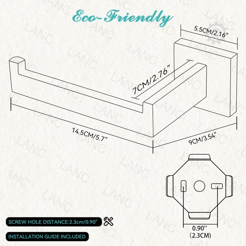 LANC Bathroom Toilet Paper Holder  Brushed Nickel Toilet Paper Roll Holder Wall Mounted for Kitchen Washroom Modern Toilet Tissue Roll Holder Dispenser Stainless Steel Left  A8807BN-LF - Image 2