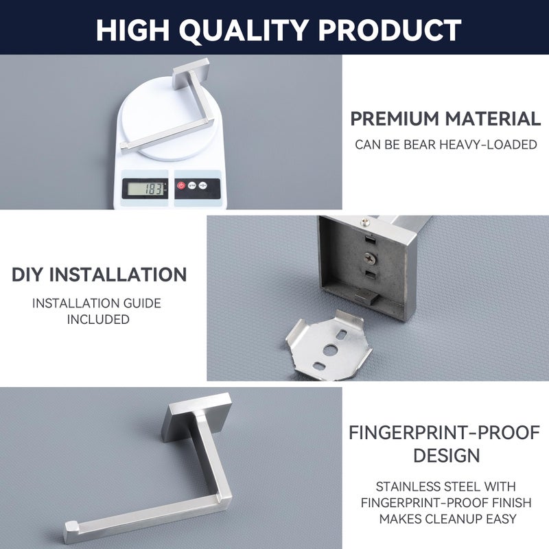 LANC Bathroom Toilet Paper Holder  Brushed Nickel Toilet Paper Roll Holder Wall Mounted for Kitchen Washroom Modern Toilet Tissue Roll Holder Dispenser Stainless Steel Left  A8807BN-LF - Image 5