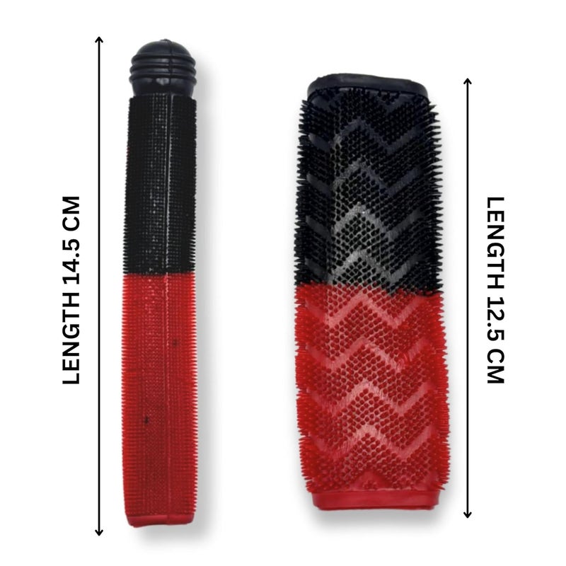 ZENITH New Universal Scooty, Motorcycle Soft Rubber Handle Grip Cover, Universal Fit, Non-Slip Design, Durable Comfort for Honda Activa,Yamaha, Bajaj, Hero (Red 4pc Set + Break Cover + Gear Cover) - Image 2