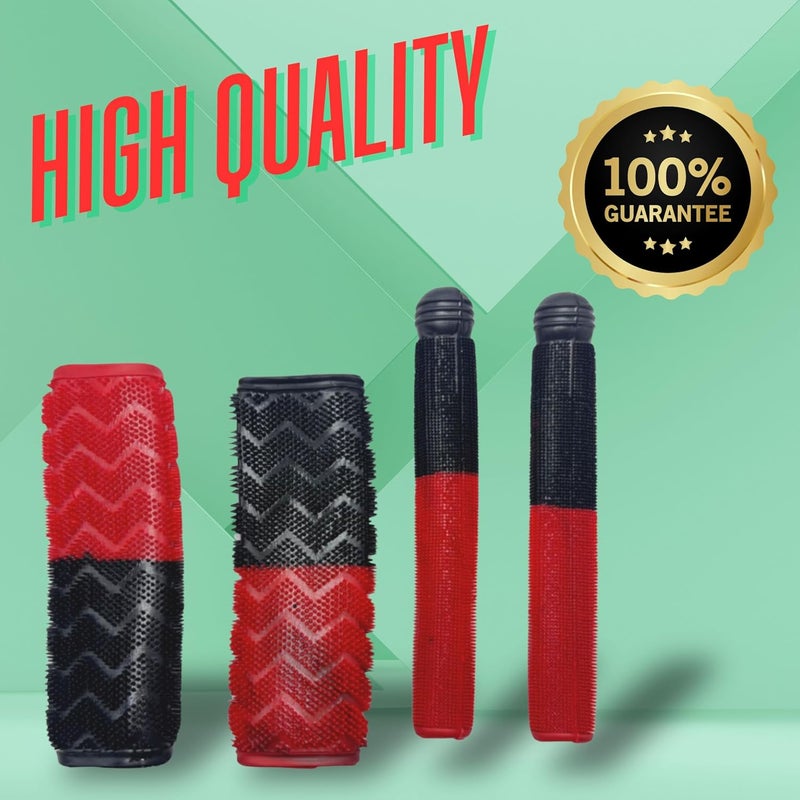ZENITH New Universal Scooty, Motorcycle Soft Rubber Handle Grip Cover, Universal Fit, Non-Slip Design, Durable Comfort for Honda Activa,Yamaha, Bajaj, Hero (Red 4pc Set + Break Cover + Gear Cover) - Image 3