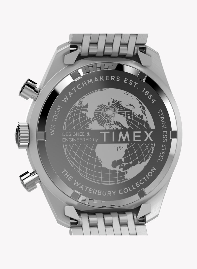 تيميكس ساعة تايمكس للرجال من الفولاذ المقاوم للصدأ، فضية | موديل TW2Y18700 - Image 4