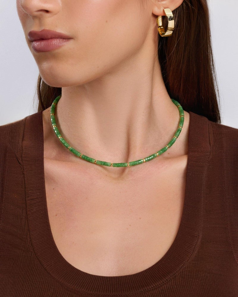 MIDDLUX Choker Necklace for Women, Green Necklace, Beaded Necklaces for Women, Summer Jewelry, Green Jewelry, Crystal Necklaces - Image 4