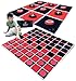 Swooc Games 2in1 Vintage Giant Checkers Tic Tac Toe Game WMat 4ft x 4ft 100 MachineWashable Canvas Giant Outdoor Games for Kids Yard Game for Kids Jumbo Lawn Set Large Checkers - Image 2