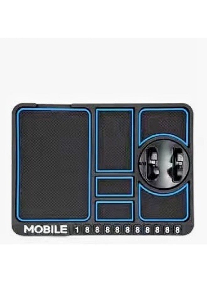 Car Anti-slip Mat Multi-function Mobile Phone Navigation Bracket Storage Rack Silicone Dashboard Temporary Parking Number Plate
