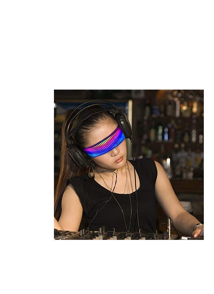 SYOSI Customizable Full Color Shining Glasses, Programmable Bluetooth 4.0 RGB Fullcolor Glowing LED Glasses, USB Rechargeable Future Style LED Light Up Glasses (full color)  - Image 5