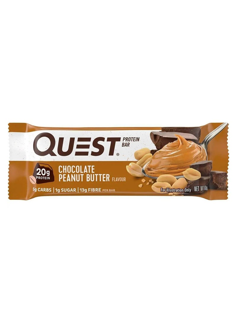 كويست بروتين بار شوكولاتة بزبدة الفول السوداني 60 جرام