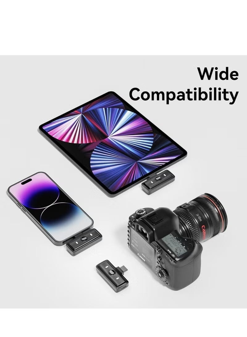 ميكروفون مغناطيسي بي دي للايفون ، ايباد ، اندرويد - مع (صندوق شحن / جهاز إرسال ميكروفون / مستقبل) لتسجيل الفيديو ، مقابلات - أسود - Image 4