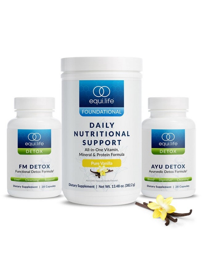 Equilife إيكويلايف - د. كابرال ديتوكس، تنظيف ديتوكس لمدة 7 أيام، تنظيف كامل للجسم، قد يساعد في تعزيز الطاقة والمزاج، دعم الوضوح العقلي، تعزيز الصحة العامة والعافية (فانيليا، 14 حصة) - Image 1