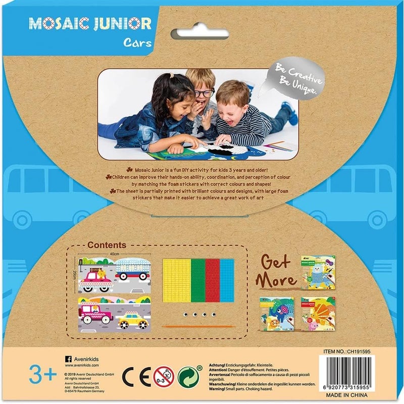 Avenir Create My First Story Book - Cars | Mosaic Junior Kit: Fun DIY Activity for Kids - Improve Coordination and Perception of Colors | Ideal gift for Kids 3+ - Image 5