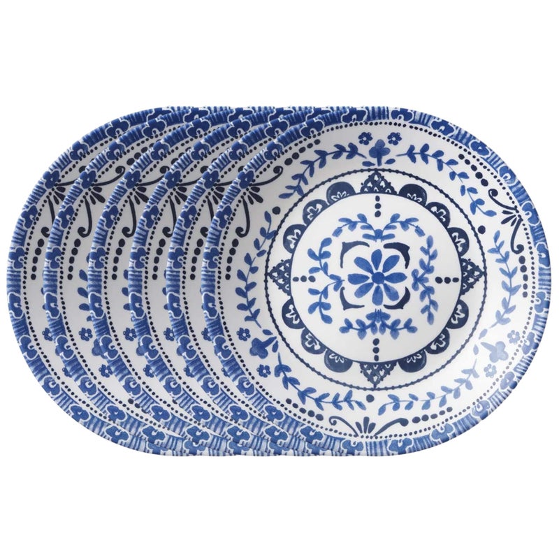 Corelle طقم أطباق مقبلات كوريل فيتريل 6 قطع، زجاج ثلاثي الطبقات ومقاوم للتشقق، أطباق دائرية خفيفة الوزن 6-3/4 بوصة، بورتوفينو - Image 1