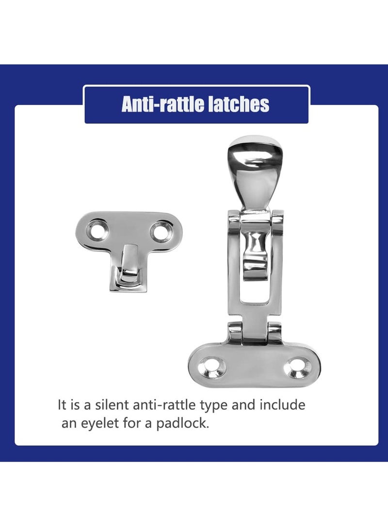 SYOSI Boat Anti-Rattle Latch, 2pcs 316 Stainless Steel Universal Lockable Hold down Clamp Latch, Solid Construction, Marine Grade Hatch Hardware Fasteners with Screws - Image 5