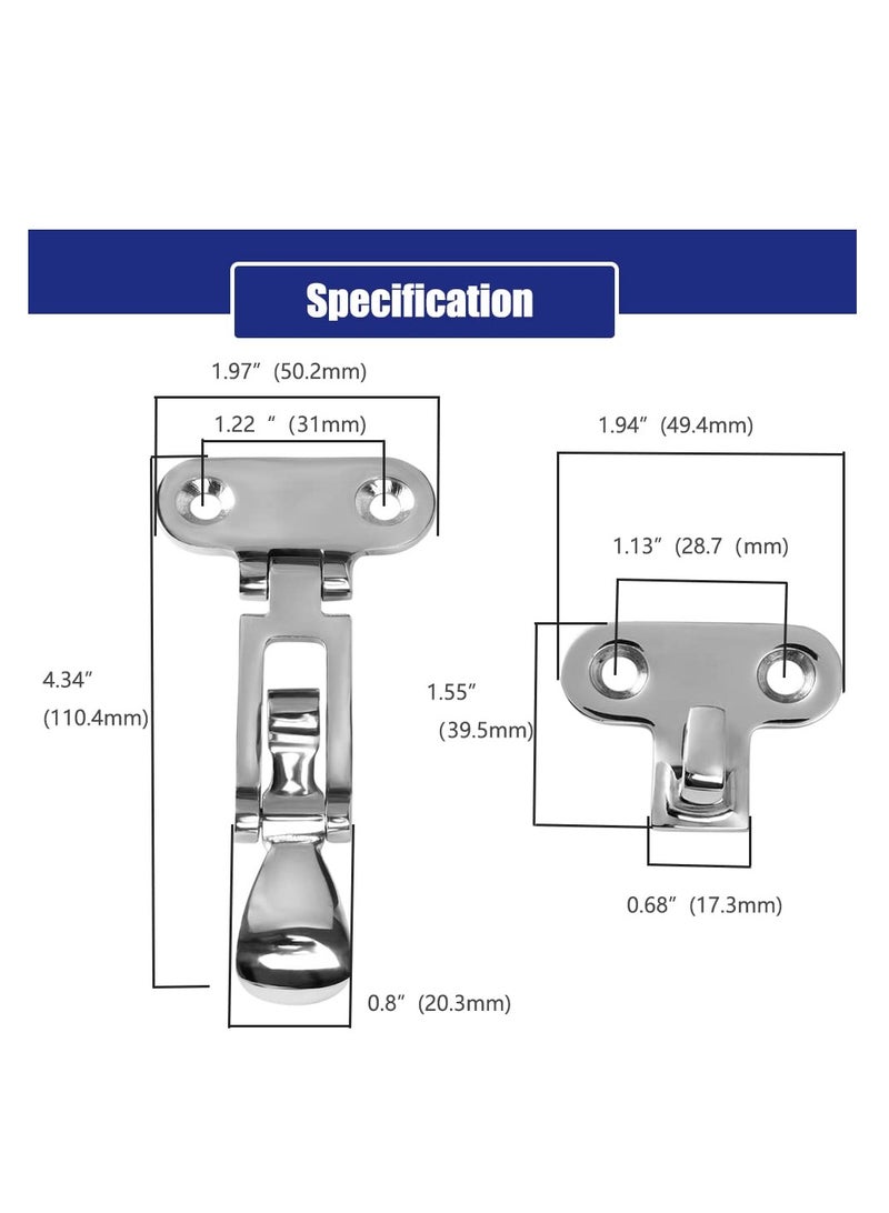 SYOSI Boat Anti-Rattle Latch, 2pcs 316 Stainless Steel Universal Lockable Hold down Clamp Latch, Solid Construction, Marine Grade Hatch Hardware Fasteners with Screws - Image 2