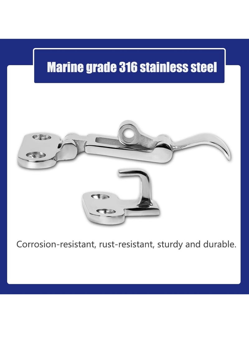 SYOSI Boat Anti-Rattle Latch, 2pcs 316 Stainless Steel Universal Lockable Hold down Clamp Latch, Solid Construction, Marine Grade Hatch Hardware Fasteners with Screws - Image 4