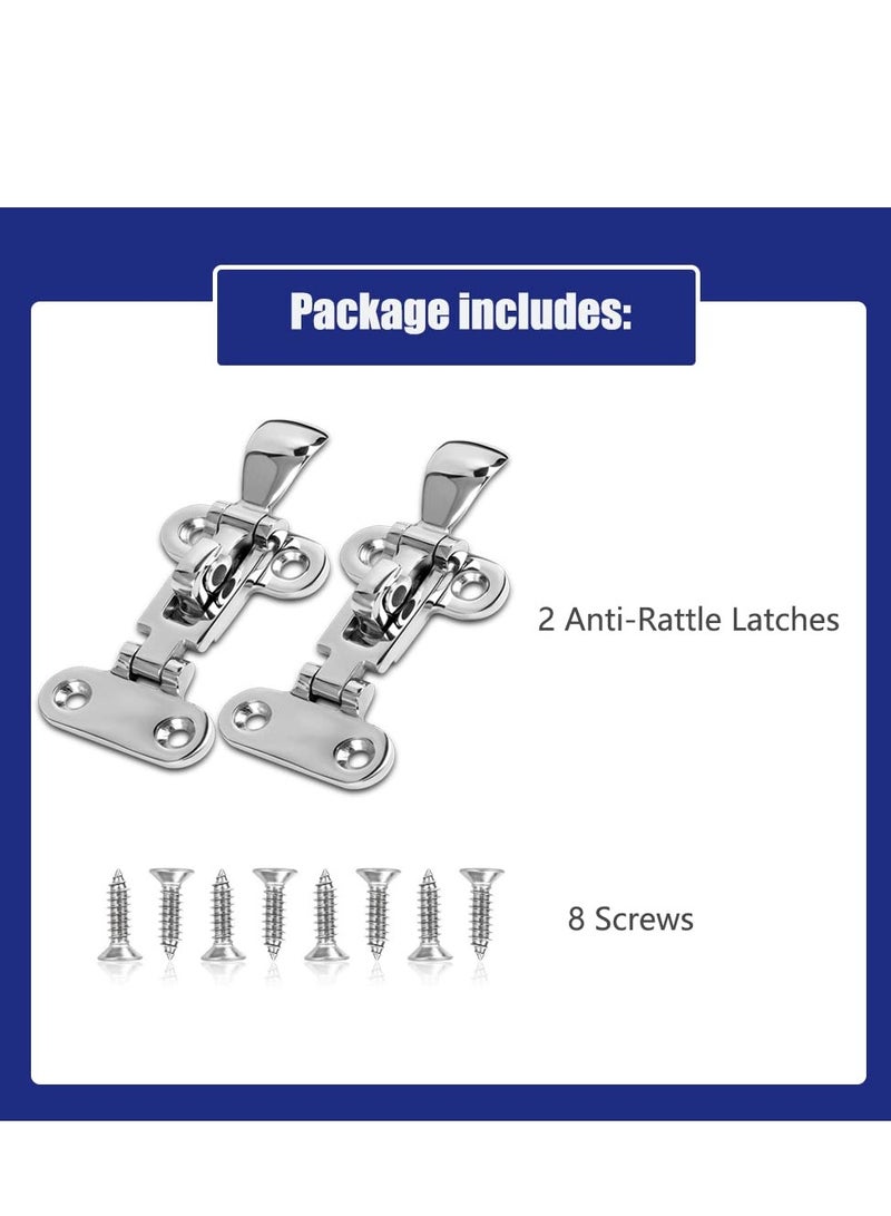 SYOSI Boat Anti-Rattle Latch, 2pcs 316 Stainless Steel Universal Lockable Hold down Clamp Latch, Solid Construction, Marine Grade Hatch Hardware Fasteners with Screws - Image 3