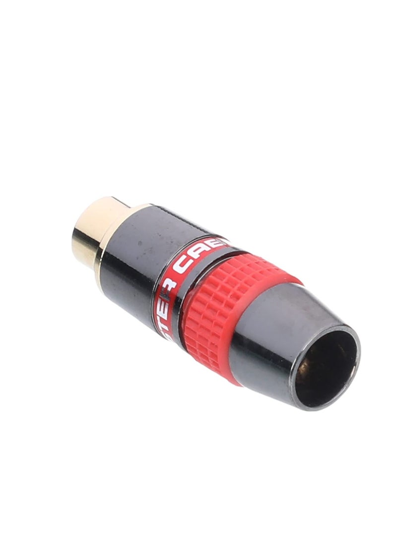 Keendex kx 2002 rca to rca female audio metal phono goldplated audio connector that supports 6mm wire - multi color - Image 1