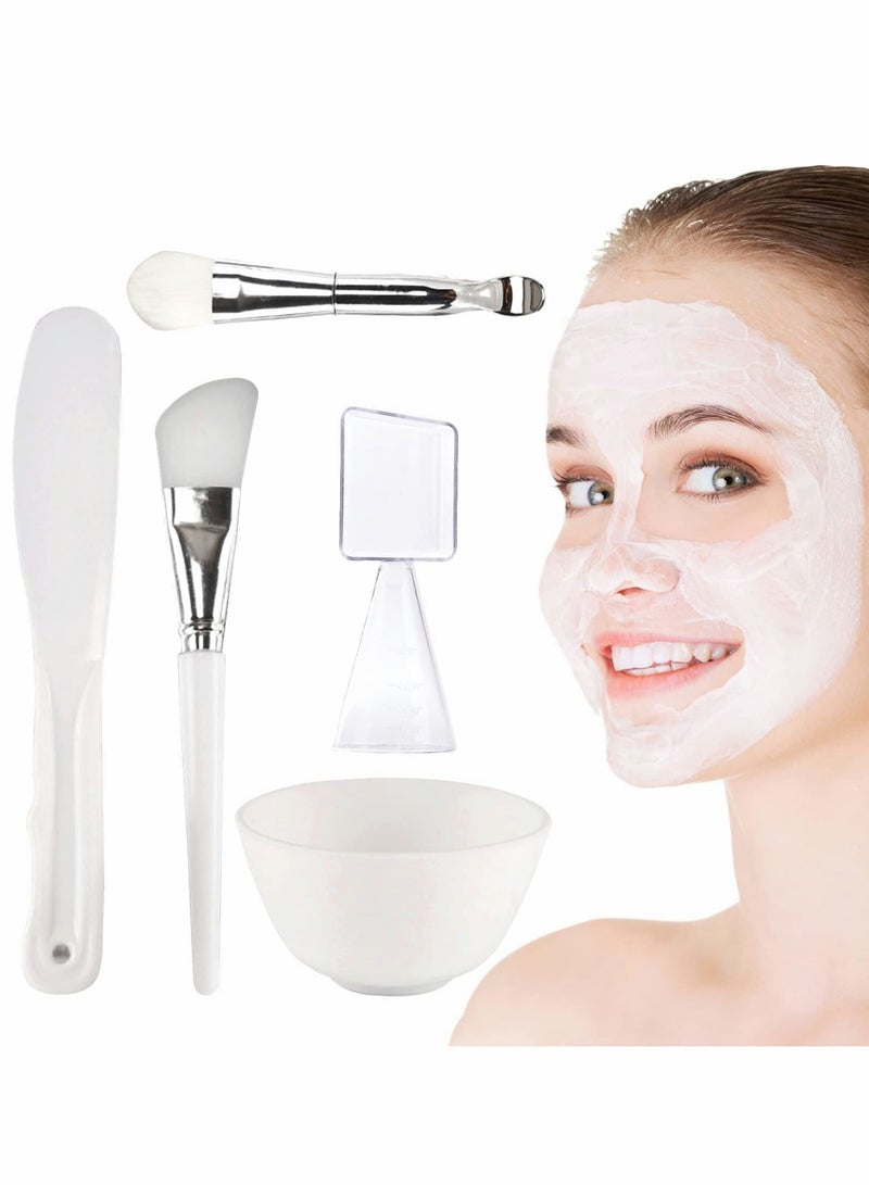 Excefore Face Mask Brush, Face Brush Set of 5, Face Mask Applicator, Soft Silicone Facial Applicator Brush Skin Care Beauty Tool for Applying Facial Mud Mask, Eye Mask or DIY - Image 1